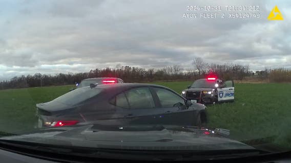 Fond du Lac pursuit, stolen rental car drives into field: video
