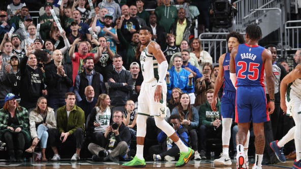 Bucks beat Pistons in overtime, Antetokounmpo scores 59