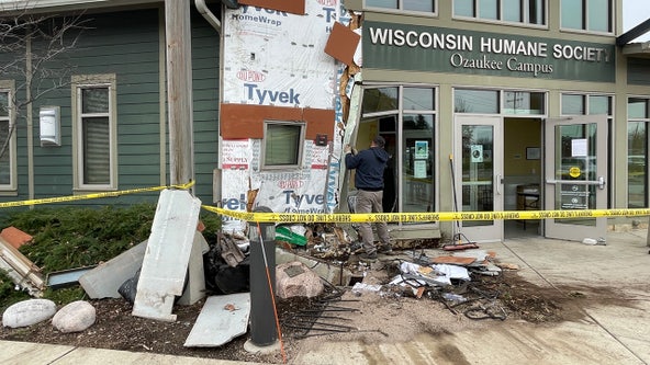 Vehicle crashes into Wisconsin Humane Society Ozaukee Campus building