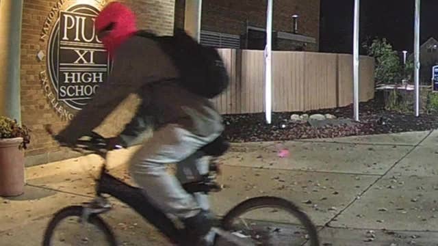 Pius XI High School threatening graffiti; surveillance video released