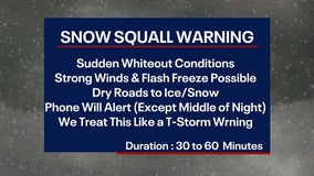 Wisconsin snow squalls; whiteout conditions, messy travel possible