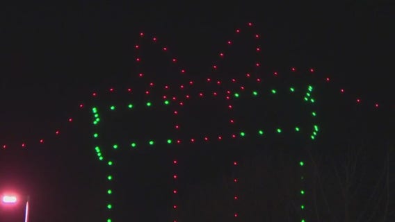Drone show fills sky outside Children's Wisconsin; floats, gift giveaways