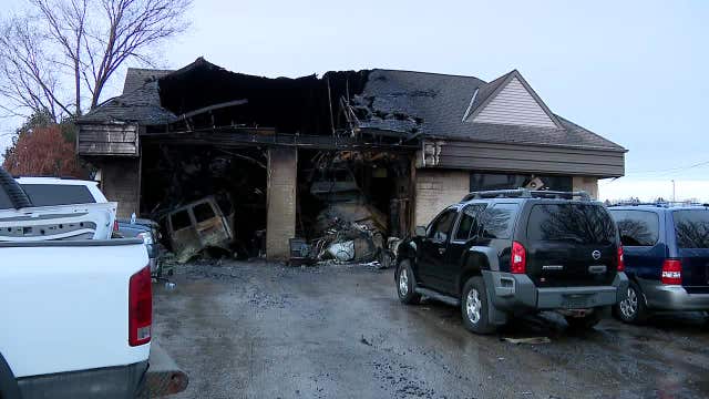 Waukesha business fire; 2 taken to hospital