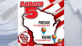Badger 5 jackpot split between Racine, Portage winners; $127K prize