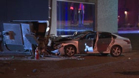 Car crashes into building near Brookfield Square