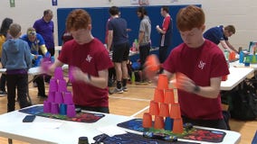 Racine cup stacking tournament, sport stackers race against clock