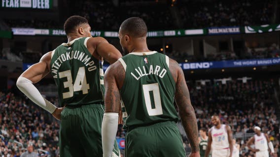 Bucks beat Heat; Lillard, Bucks overcome travel issues for 5th straight win