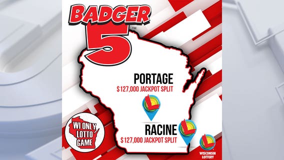 Badger 5 jackpot split between Racine, Portage winners; $127K prize