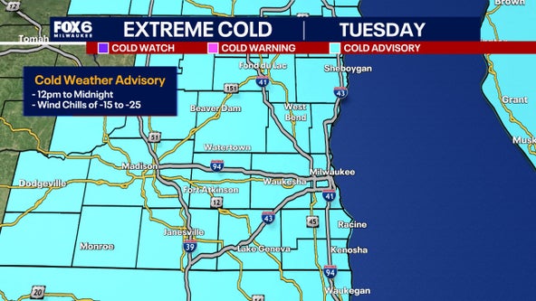 Southeast Wisconsin cold advisory; -20° wind chills possible