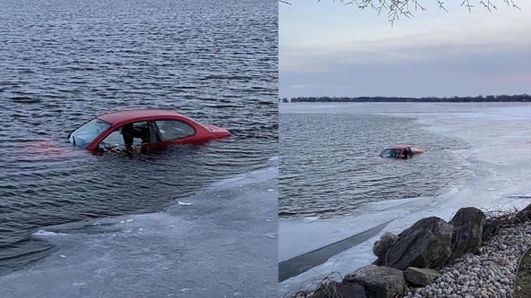 Vehicle in Lake Winnebago near Kimberly Point Park in Neenah