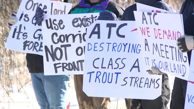 Wisconsin power line protest; Sheboygan County residents head to Pewaukee