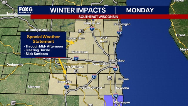 Southeast Wisconsin lake effect snow; messy Monday commute expected