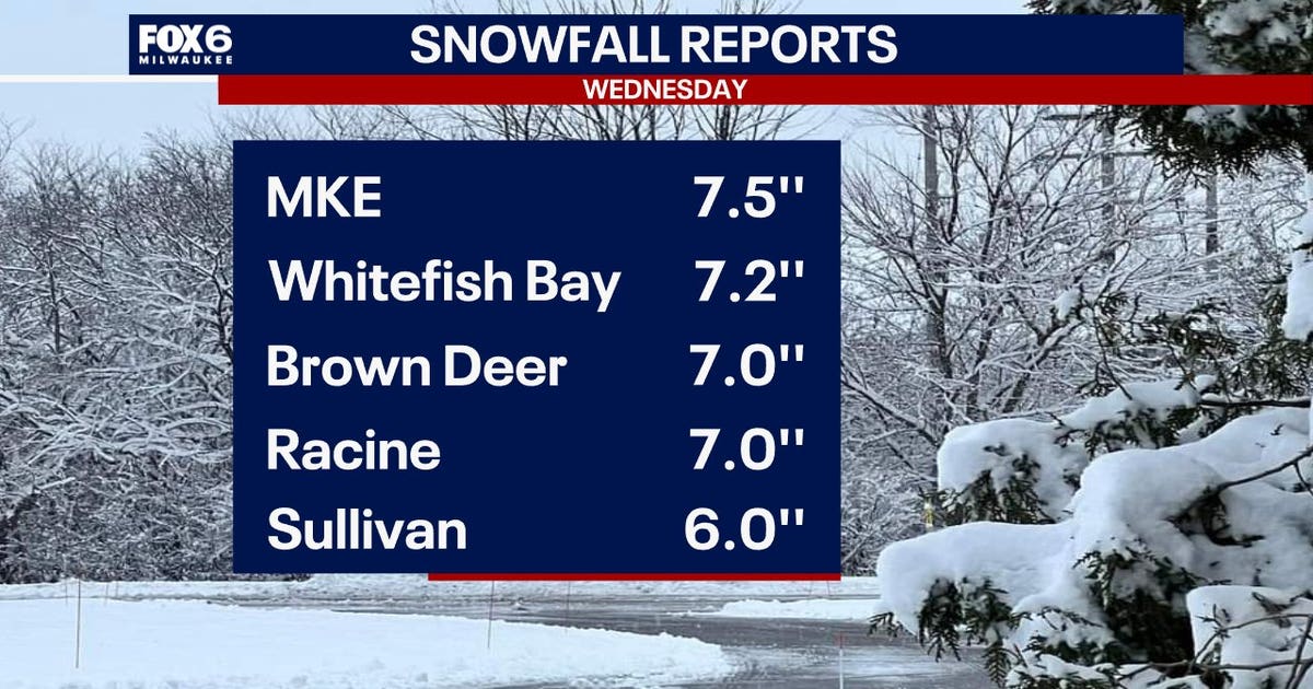 Snowfall totals: Wisconsin winter storm Wednesday, Feb. 12 | FOX6 Milwaukee