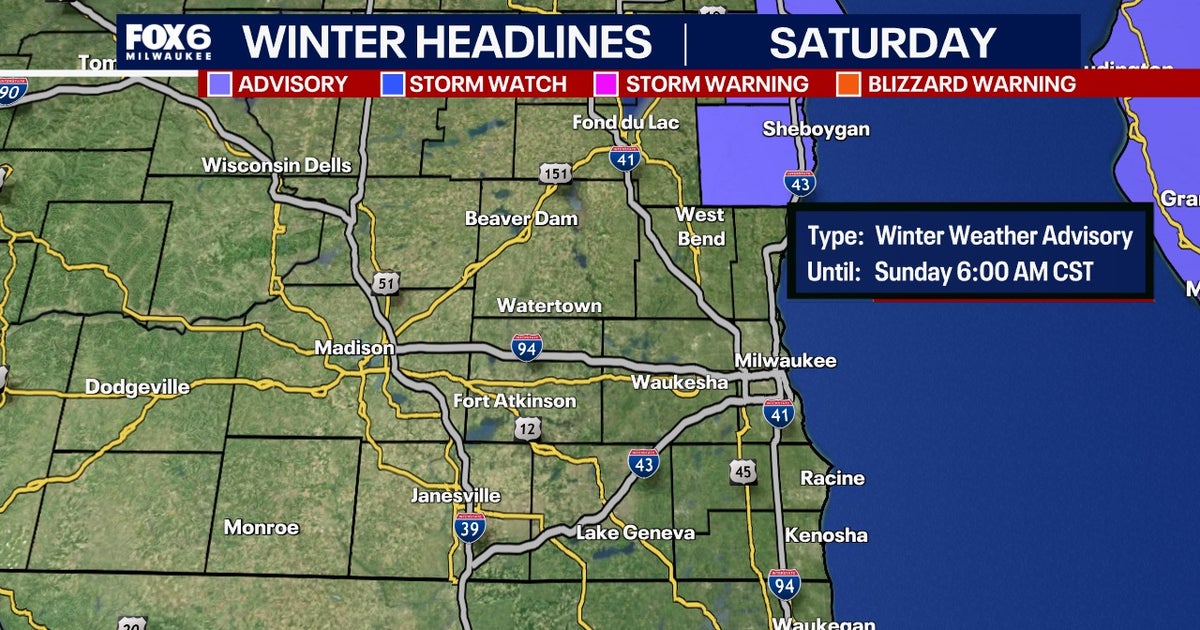 Wisconsin winter weather advisory; latest updates Saturday | FOX6 Milwaukee