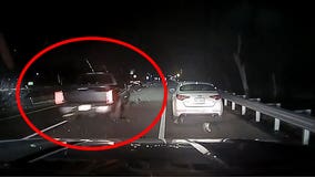 Greendale police squad sideswiped during traffic stop, caught on cam