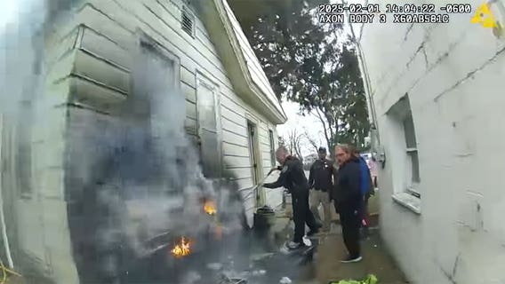 Kewaskum house fire; body camera video captures initial response