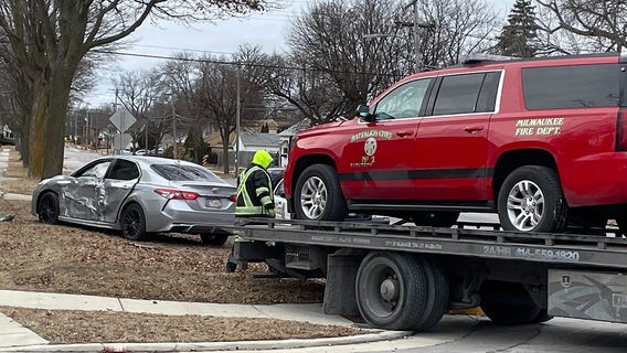 Milwaukee crash Saturday, fire department vehicle involved