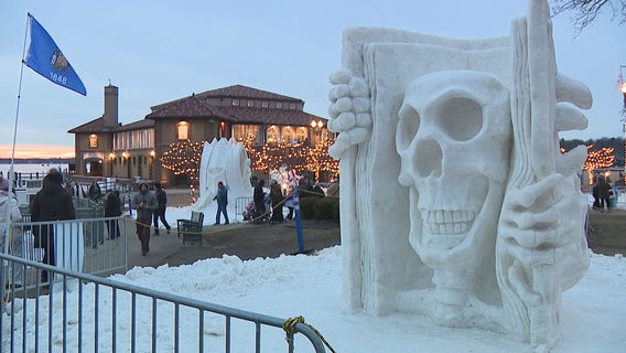 Lake Geneva Winterfest snow sculptors battle each other, temps