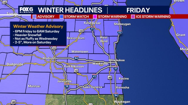 Wisconsin winter weather advisory Friday into Saturday; latest updates