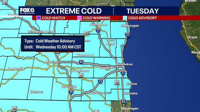 Southeast Wisconsin cold weather advisory Wednesday; what to expect
