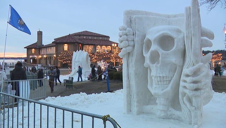 Lake Geneva Winterfest snow sculptors battle each other, temps FOX6