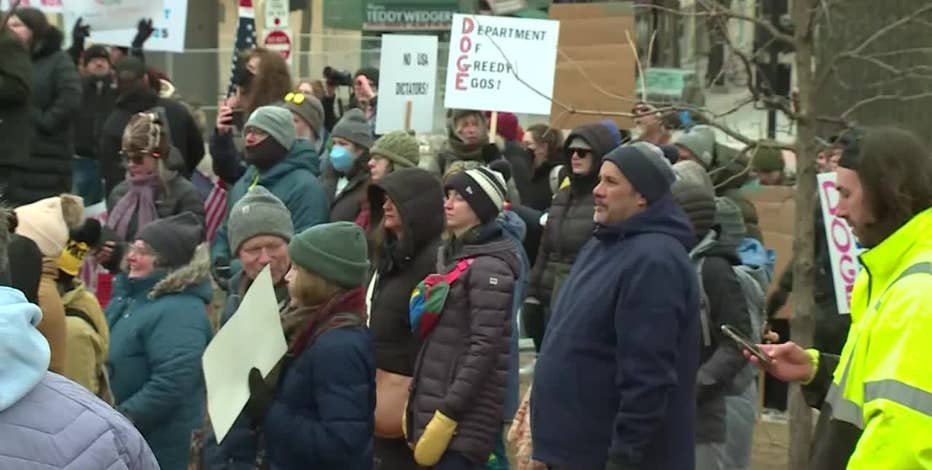 Madison protest against Trump, Musk one of many across country