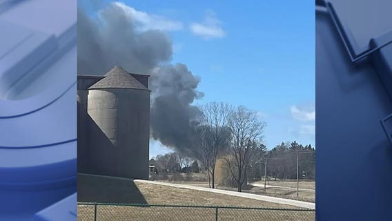Town of Jackson barn fire ignites grass fire along Western Avenue
