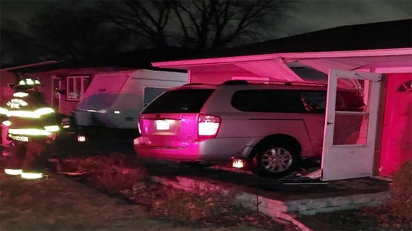Minivan crashes into St. Francis home, driver charged with OWI