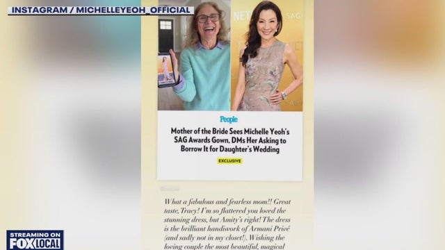Michelle Yeoh reacts after mom's viral request to borrow dress