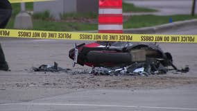 Brookfield motorcycle, dump truck crash; 1 injured