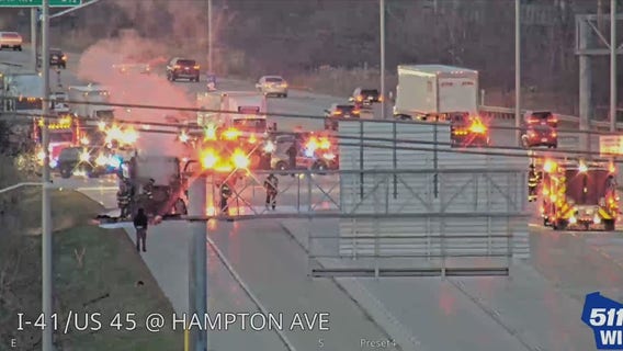 I-41 vehicle fire in Milwaukee; all lanes reopen near Hampton