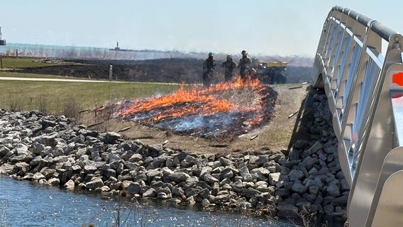 Lakeshore State Park prescribed burn Tuesday, Wisconsin DNR managing