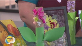 Spring-themed flower crafts; Ebenezer Child Care Centers