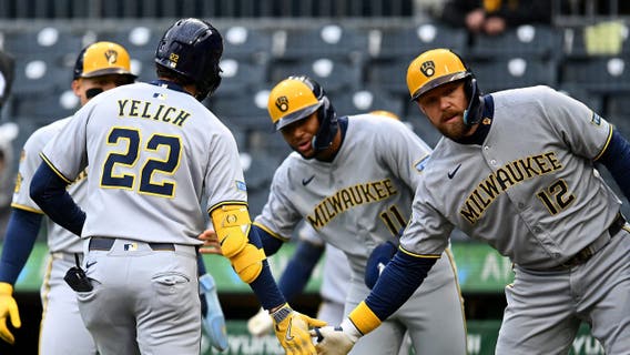Brewers beat Pirates after long rain delay in Pittsburgh