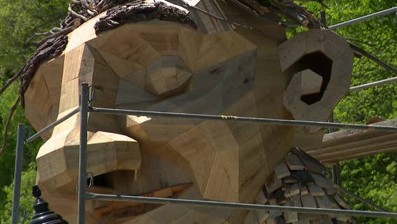 Wauwatosa troll sculpture; Danish artist shares his recycling talent