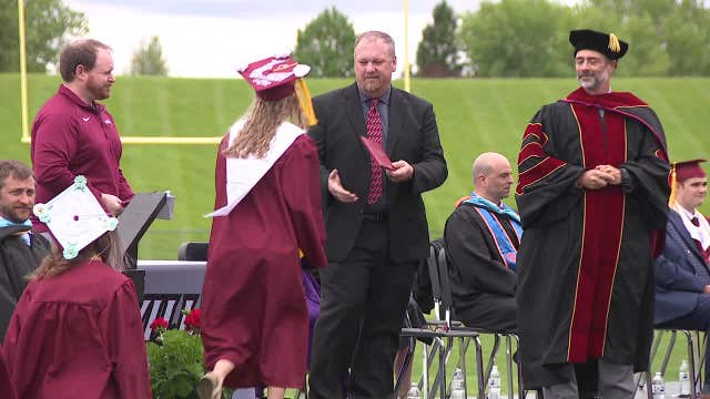 Mayville High School graduation; held in wake of tornadoes, storms