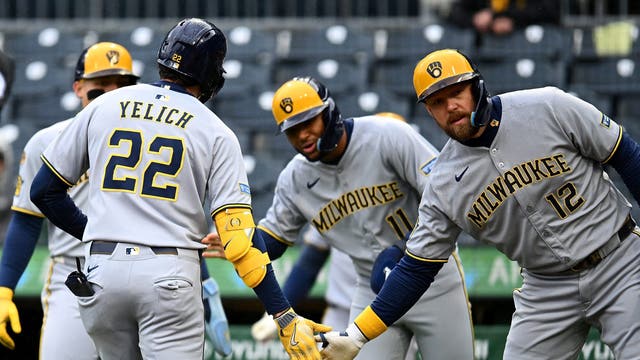 Brewers beat Pirates after long rain delay in Pittsburgh