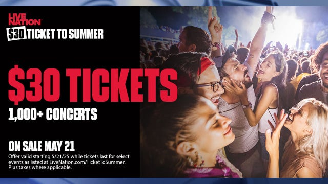 $30 summer concert tickets: Over 1,000 shows at select amphitheaters
