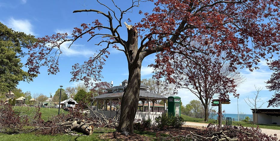 Severe weather damage; Racine Zoo closed to remove debris on campus
