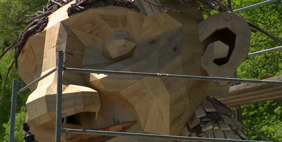 Wauwatosa troll sculpture; Danish artist shares his recycling talent