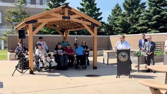 New gazebo at Milwaukee VA; donated by Brewers Community Foundation