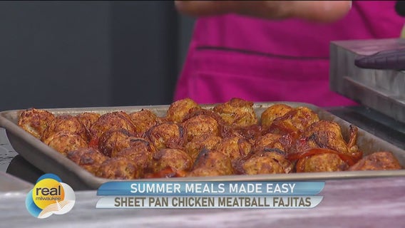 RECIPE: Sheet pan chicken meatball fajitas