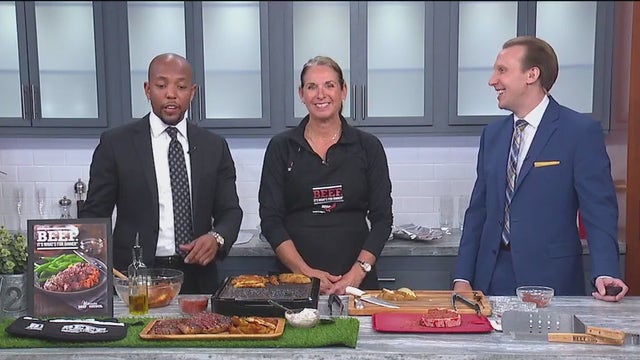 Grilled ribeye steaks and potatoes with smoky paprika rub: recipes