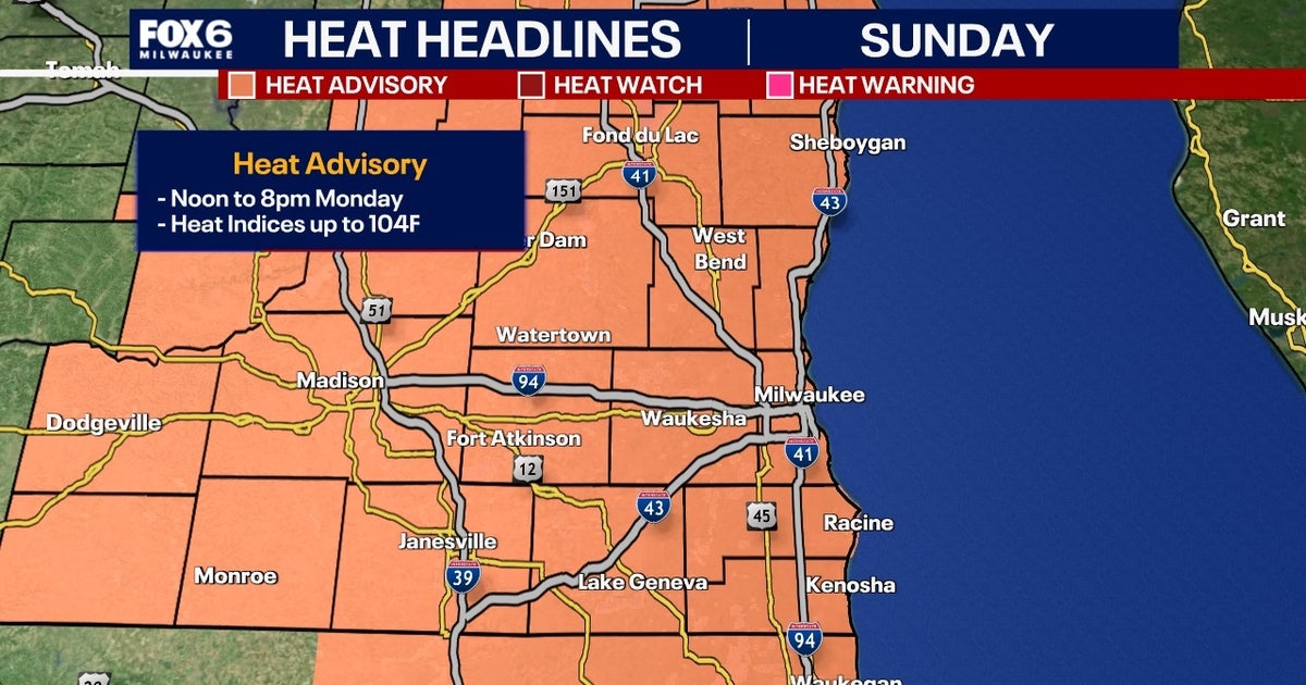 Triple digit heat indices back in Southeast Wisconsin Monday | FOX6 ...