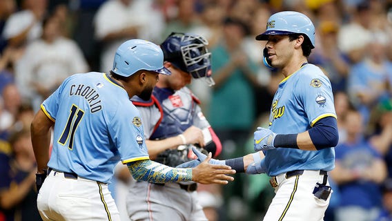 Brewers defeat Nationals; Yelich, Vaughn homer in win