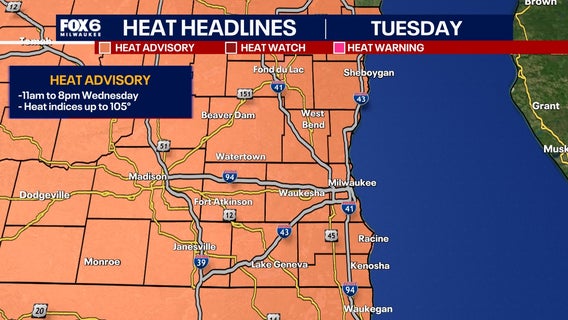 Southeast Wisconsin extreme heat; triple-digit heat index values possible