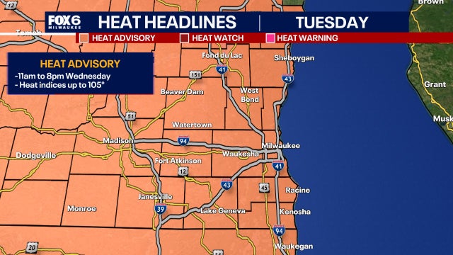 Southeast Wisconsin extreme heat; triple-digit heat index values possible