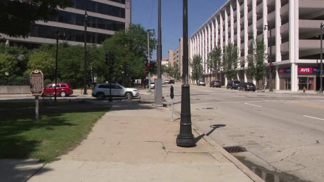 Downtown Milwaukee road construction; Michigan Street transformed