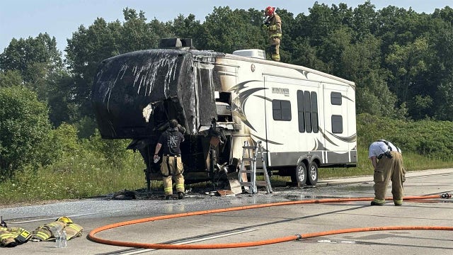 Racine County travel trailer fire, no injuries reported