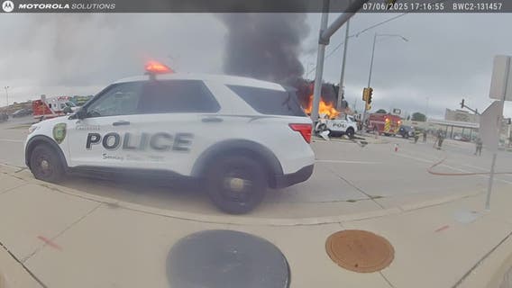 Greendale police chase ends with fiery squad crash in Franklin